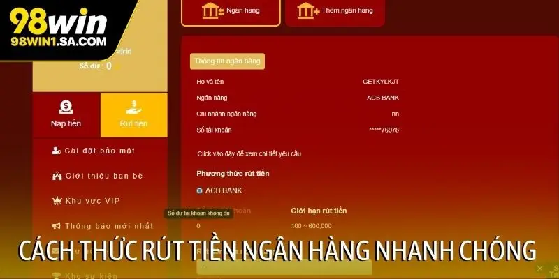 Cách thức rút tiền ngân hàng nhanh chóng