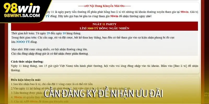 Cần đăng ký để nhận ưu đãi